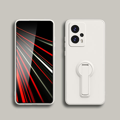 Xiaomi Poco X4 GT 5G用極薄ソフトケース シリコンケース 耐衝撃 全面保護 スタンド バンパー S01 Xiaomi ホワイト