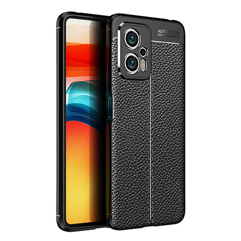 Xiaomi Poco X4 GT 5G用シリコンケース ソフトタッチラバー レザー柄 カバー Xiaomi ブラック