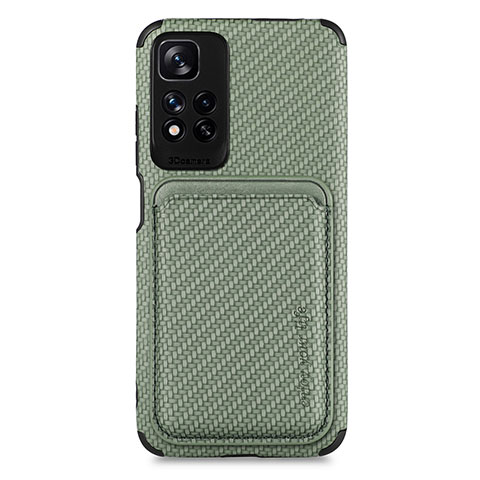 Xiaomi Poco X4 NFC用極薄ソフトケース シリコンケース 耐衝撃 全面保護 マグネット式 バンパー S04D Xiaomi グリーン