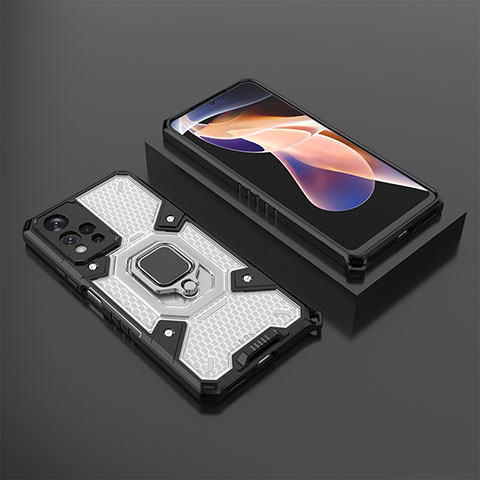 Xiaomi Poco X4 NFC用ハイブリットバンパーケース プラスチック アンド指輪 マグネット式 KC4 Xiaomi ホワイト