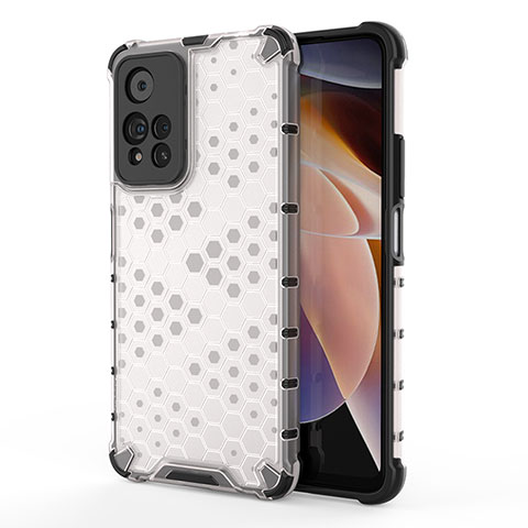 Xiaomi Poco X4 NFC用360度 フルカバー ハイブリットバンパーケース クリア透明 プラスチック カバー AM1 Xiaomi ホワイト