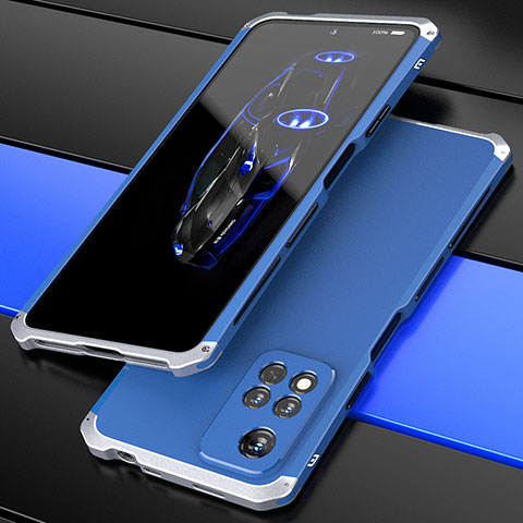 Xiaomi Poco X4 NFC用360度 フルカバー ケース 高級感 手触り良い アルミメタル 製の金属製 P01 Xiaomi シルバー・ネイビー