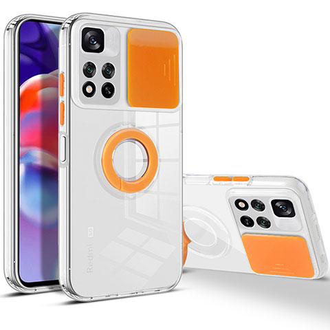 Xiaomi Poco X4 NFC用360度 フルカバー極薄ソフトケース シリコンケース 耐衝撃 全面保護 バンパー MJ1 Xiaomi オレンジ