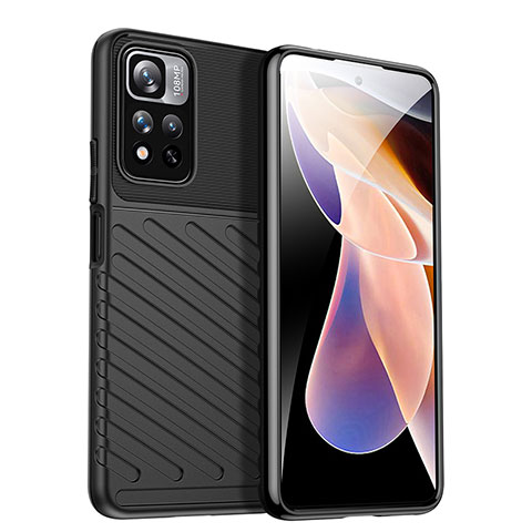 Xiaomi Poco X4 NFC用シリコンケース ソフトタッチラバー ツイル カバー MF1 Xiaomi ブラック