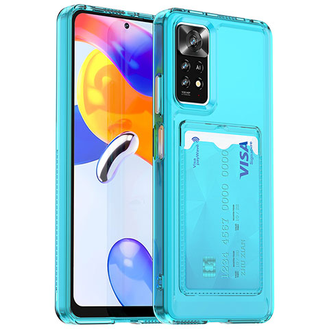 Xiaomi Poco X4 NFC用360度 フルカバー極薄ソフトケース シリコンケース 耐衝撃 全面保護 バンパー J02S Xiaomi ブルー