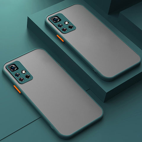 Xiaomi Poco X4 NFC用ハイブリットバンパーケース クリア透明 プラスチック カバー Xiaomi モスグリー