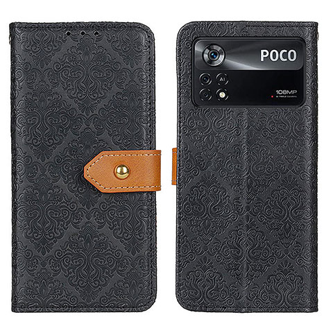 Xiaomi Poco X4 Pro 5G用手帳型 レザーケース スタンド カバー K05Z Xiaomi ブラック