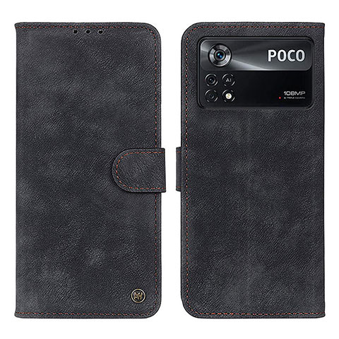 Xiaomi Poco X4 Pro 5G用手帳型 レザーケース スタンド カバー N03P Xiaomi ブラック