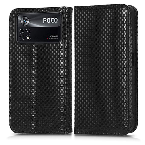 Xiaomi Poco X4 Pro 5G用手帳型 レザーケース スタンド カバー C03X Xiaomi ブラック
