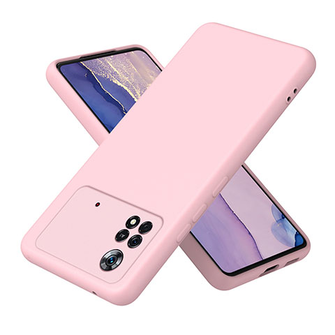 Xiaomi Poco X4 Pro 5G用360度 フルカバー極薄ソフトケース シリコンケース 耐衝撃 全面保護 バンパー H01P Xiaomi ローズゴールド