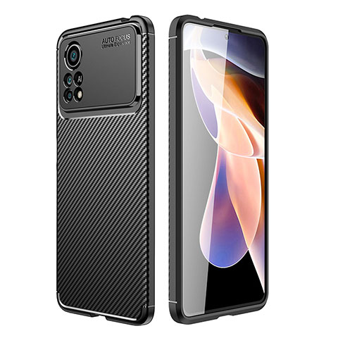 Xiaomi Poco X4 Pro 5G用シリコンケース ソフトタッチラバー ツイル カバー Xiaomi ブラック