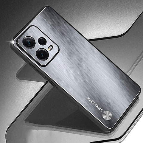 Xiaomi Poco X5 5G用ケース 高級感 手触り良い アルミメタル 製の金属製 兼シリコン カバー JS1 Xiaomi シルバー