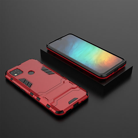 Xiaomi Redmi 10A 4G用ハイブリットバンパーケース スタンド プラスチック 兼シリコーン カバー KC1 Xiaomi レッド