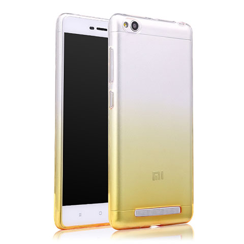 Xiaomi Redmi 3用極薄ソフトケース グラデーション 勾配色 クリア透明 Xiaomi イエロー