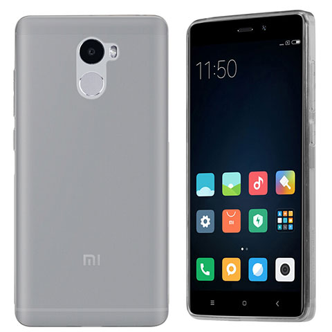 Xiaomi Redmi 4 Standard Edition用極薄ソフトケース シリコンケース 耐衝撃 全面保護 クリア透明 T03 Xiaomi グレー