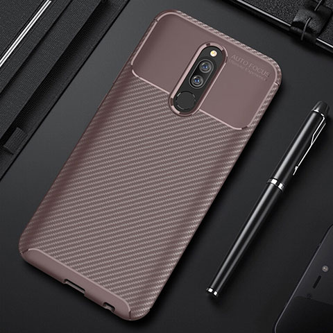 Xiaomi Redmi 8用シリコンケース ソフトタッチラバー ツイル カバー Xiaomi ブラウン