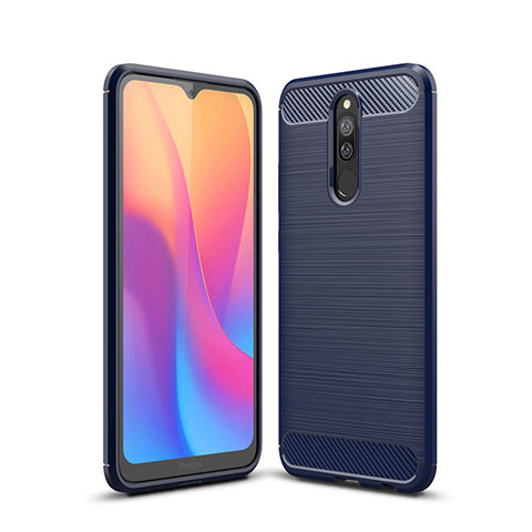 Xiaomi Redmi 8用シリコンケース ソフトタッチラバー ライン カバー Xiaomi ネイビー