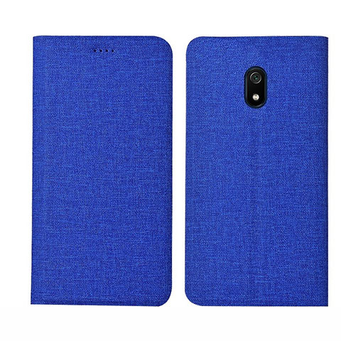 Xiaomi Redmi 8A用手帳型 布 スタンド Xiaomi ネイビー