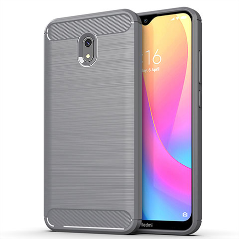 Xiaomi Redmi 8A用シリコンケース ソフトタッチラバー ライン カバー Xiaomi グレー