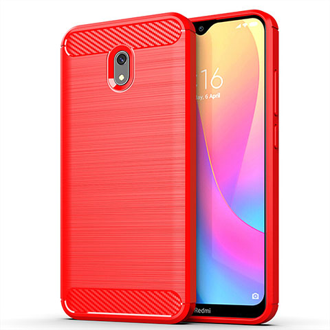 Xiaomi Redmi 8A用シリコンケース ソフトタッチラバー ライン カバー Xiaomi レッド