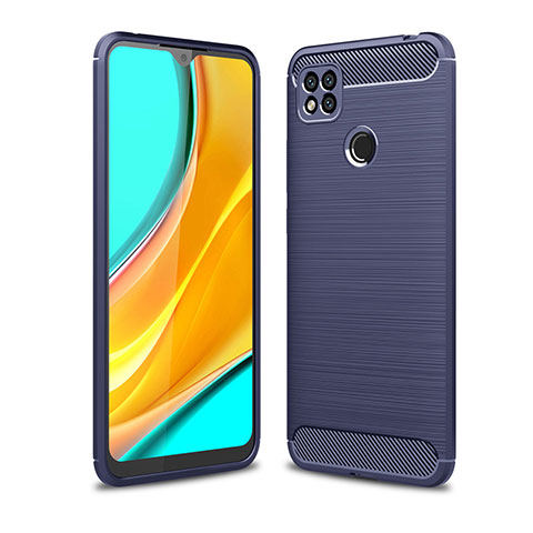 Xiaomi Redmi 9 Activ用シリコンケース ソフトタッチラバー ライン カバー Xiaomi ネイビー