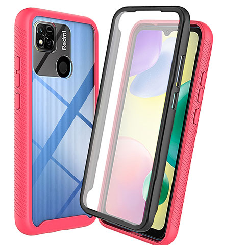 Xiaomi Redmi 9 Activ用360度 フルカバー ハイブリットバンパーケース クリア透明 プラスチック カバー ZJ3 Xiaomi ローズレッド