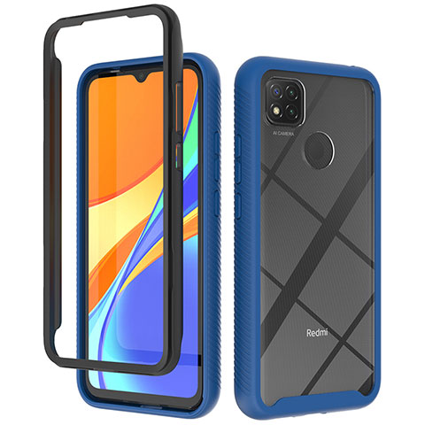 Xiaomi Redmi 9 Activ用360度 フルカバー ハイブリットバンパーケース クリア透明 プラスチック カバー ZJ4 Xiaomi ネイビー