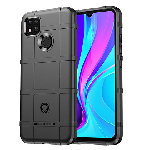 Xiaomi Redmi 9 Activ用360度 フルカバー極薄ソフトケース シリコンケース 耐衝撃 全面保護 バンパー J01S Xiaomi ブラック