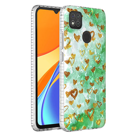 Xiaomi Redmi 9 Activ用シリコンケース ソフトタッチラバー バタフライ パターン カバー Y04B Xiaomi グリーン