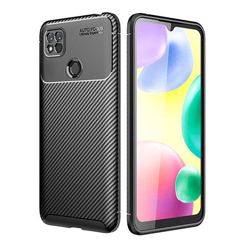 Xiaomi Redmi 9 Activ用シリコンケース ソフトタッチラバー ツイル カバー S01 Xiaomi ブラック