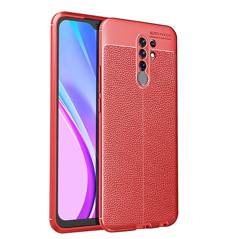 Xiaomi Redmi 9用シリコンケース ソフトタッチラバー レザー柄 カバー WL1 Xiaomi レッド