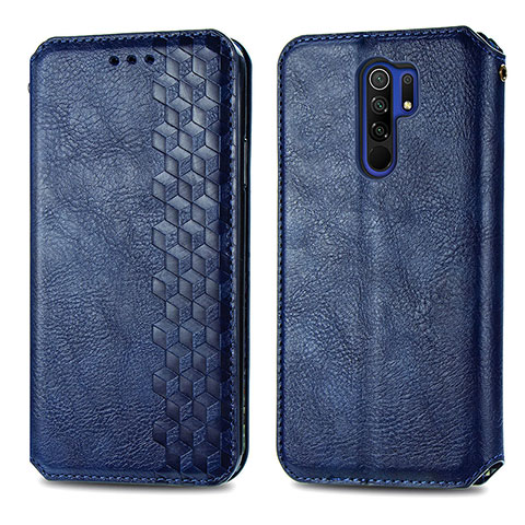 Xiaomi Redmi 9用手帳型 レザーケース スタンド カバー S01D Xiaomi ネイビー