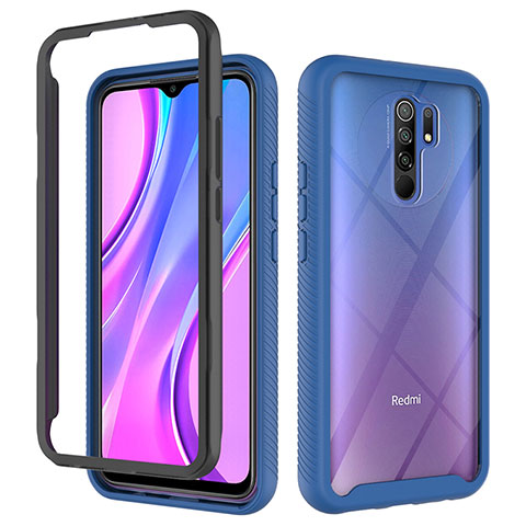 Xiaomi Redmi 9用360度 フルカバー ハイブリットバンパーケース クリア透明 プラスチック カバー ZJ4 Xiaomi ネイビー