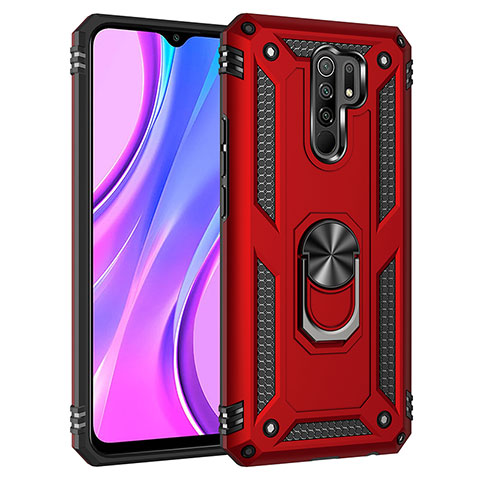 Xiaomi Redmi 9用ハイブリットバンパーケース プラスチック アンド指輪 マグネット式 MQ3 Xiaomi レッド