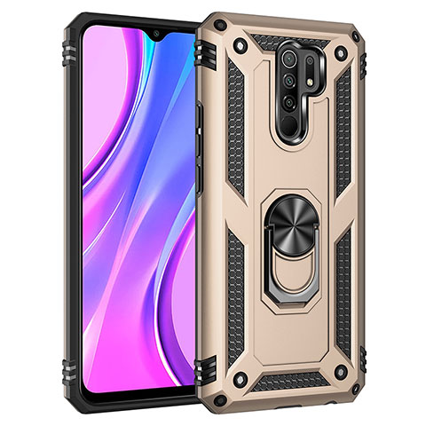 Xiaomi Redmi 9用ハイブリットバンパーケース プラスチック アンド指輪 マグネット式 MQ3 Xiaomi ゴールド