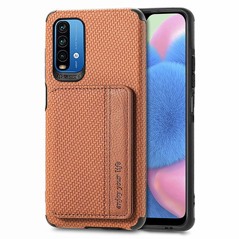 Xiaomi Redmi 9 Power用極薄ソフトケース シリコンケース 耐衝撃 全面保護 マグネット式 バンパー S01D Xiaomi ブラウン