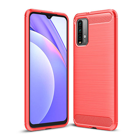 Xiaomi Redmi 9 Power用シリコンケース ソフトタッチラバー ライン カバー Xiaomi レッド