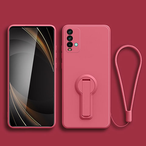 Xiaomi Redmi 9 Power用極薄ソフトケース シリコンケース 耐衝撃 全面保護 スタンド バンパー Xiaomi ローズレッド