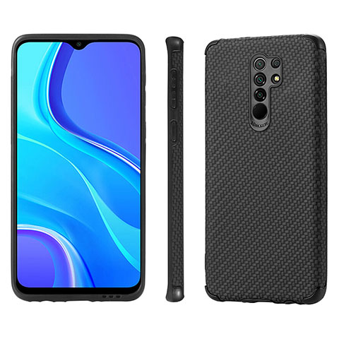 Xiaomi Redmi 9 Prime India用極薄ソフトケース シリコンケース 耐衝撃 全面保護 マグネット式 バンパー S01D Xiaomi ブラック