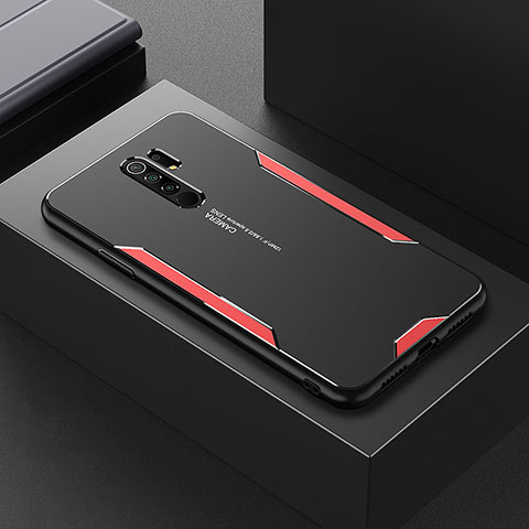 Xiaomi Redmi 9 Prime India用ケース 高級感 手触り良い アルミメタル 製の金属製 兼シリコン カバー Xiaomi レッド