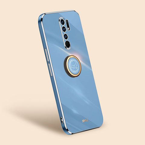 Xiaomi Redmi 9 Prime India用極薄ソフトケース シリコンケース 耐衝撃 全面保護 アンド指輪 マグネット式 バンパー XL1 Xiaomi ネイビー