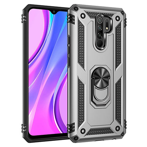 Xiaomi Redmi 9 Prime India用ハイブリットバンパーケース プラスチック アンド指輪 マグネット式 MQ3 Xiaomi シルバー