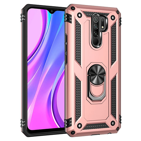 Xiaomi Redmi 9 Prime India用ハイブリットバンパーケース プラスチック アンド指輪 マグネット式 MQ3 Xiaomi ローズゴールド