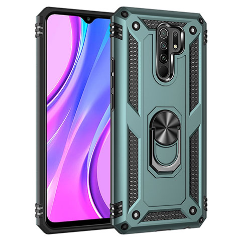 Xiaomi Redmi 9 Prime India用ハイブリットバンパーケース プラスチック アンド指輪 マグネット式 MQ3 Xiaomi グリーン