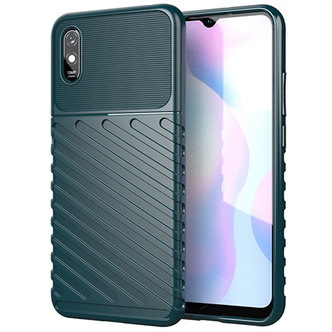 Xiaomi Redmi 9A用シリコンケース ソフトタッチラバー ライン カバー S01 Xiaomi グリーン