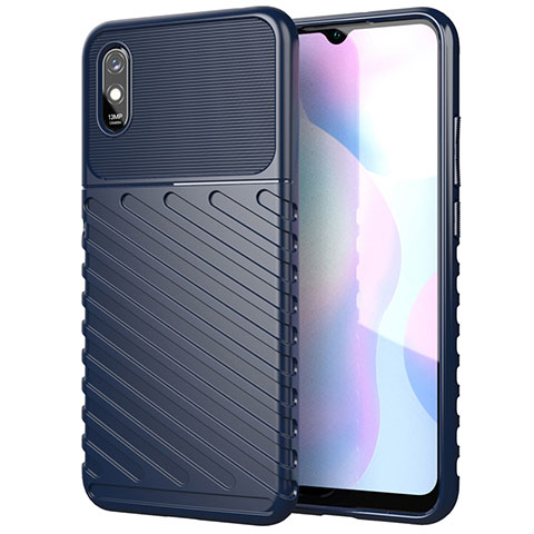 Xiaomi Redmi 9A用シリコンケース ソフトタッチラバー ライン カバー S01 Xiaomi ネイビー