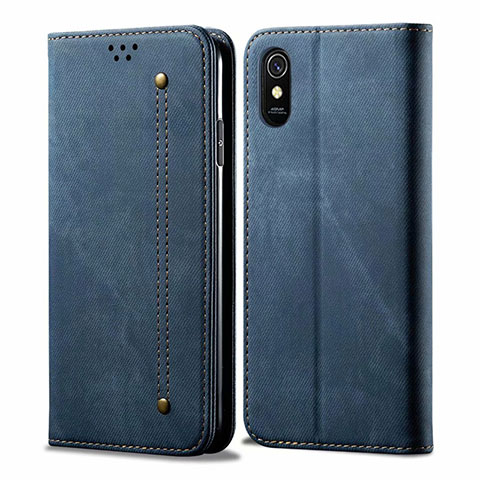 Xiaomi Redmi 9A用手帳型 布 スタンド H01 Xiaomi ネイビー