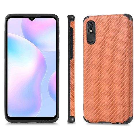 Xiaomi Redmi 9A用極薄ソフトケース シリコンケース 耐衝撃 全面保護 マグネット式 バンパー S01D Xiaomi ブラウン