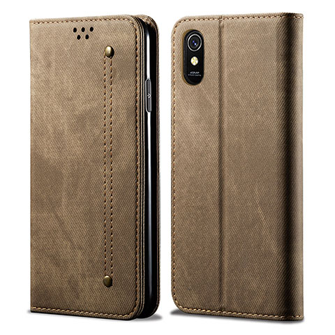 Xiaomi Redmi 9A用手帳型 布 スタンド B01S Xiaomi カーキ色