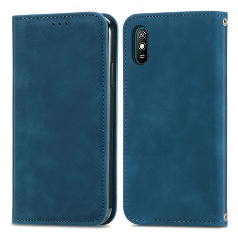 Xiaomi Redmi 9A用手帳型 レザーケース スタンド カバー S04D Xiaomi ネイビー